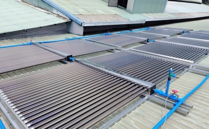 Hệ thống nước nóng năng lượng mặt trời nhà máy dệt — Dự án Trúc Hào