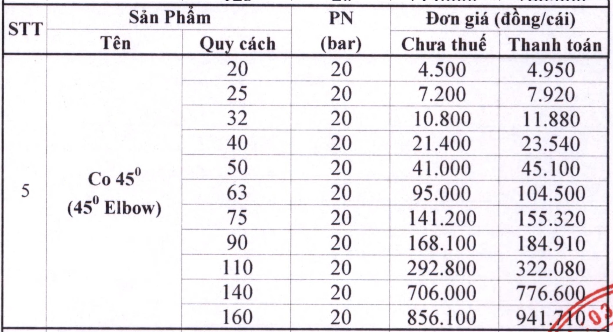 GIÁ CO 45 ĐỘ