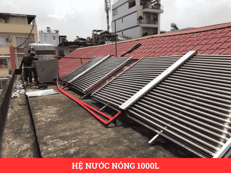 Hệ thống nước nóng năng lượng mặt trời công nghiệp 1000L