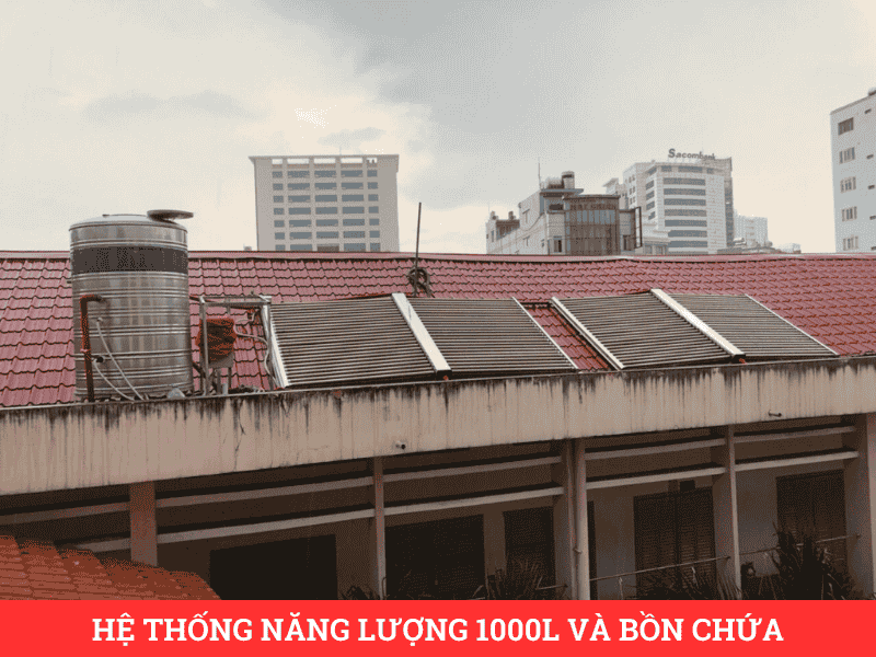 Hệ thống nước nóng năng lượng mặt trời công nghiệp 1000L