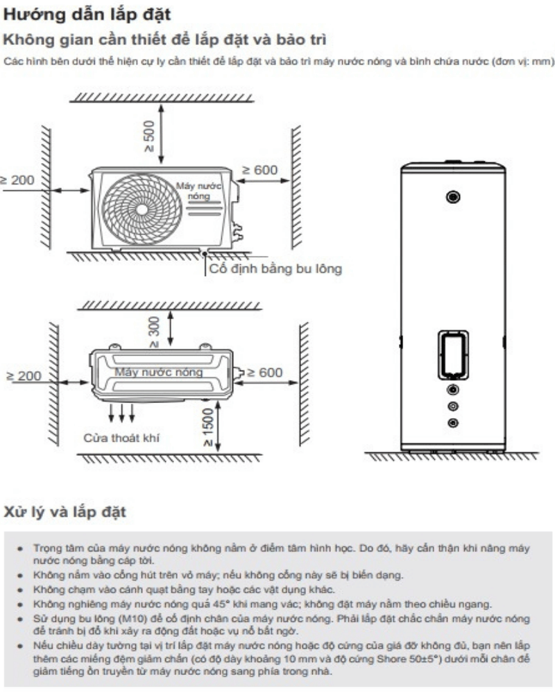 Hướng dẫn lắp đặt bơm nhiệt 2 khối