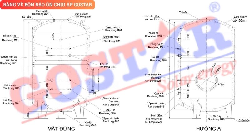 Bảng vẽ thiết kế bồn bảo ôn chịu áp