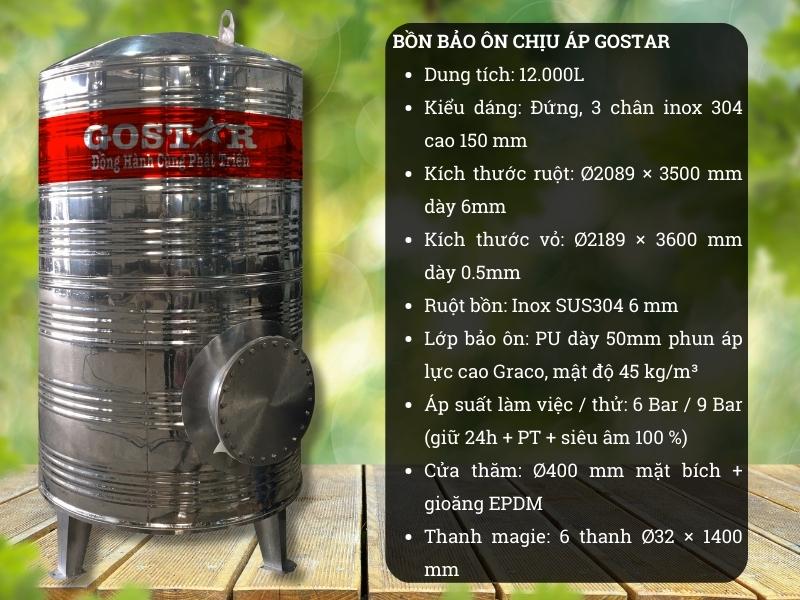 Bồn bảo ôn chịu áp 1200L dạng đứng