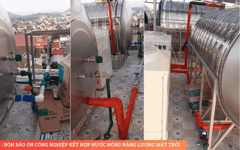 Bồn bảo ôn công nghiệp kết hợp máy nước nóng năng lượng mặt trời công nghiệp