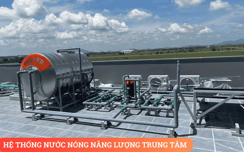 Hệ thống nước nóng năng lượng trung tâm kèm bơm nhiệt