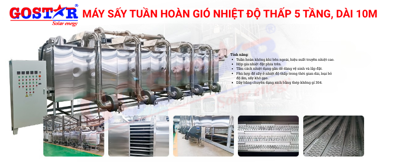 Máy sấy tuần hoàn gió kết hợp với hệ thống nước nóng năng lượng mặt trời