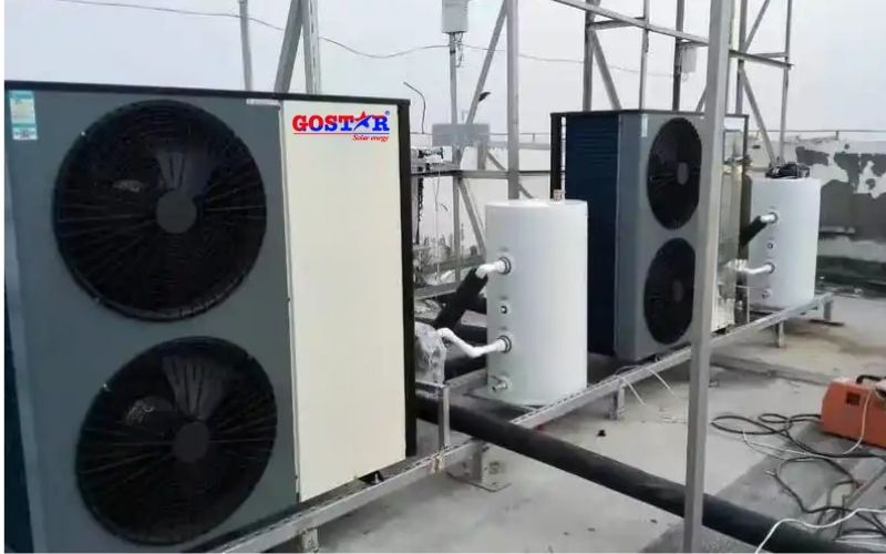 lắp đặt bơm nhiệt thương mại ngoài trời
