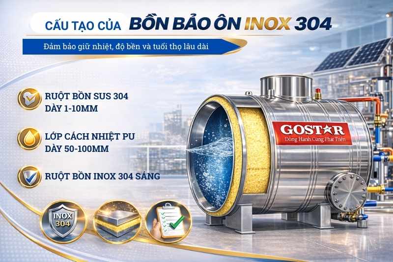 Cấu tạo bồn bảo ôn inox 304