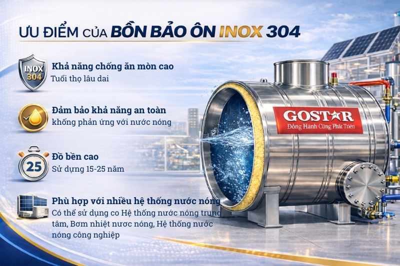 ưu điểm bồn bảo ôn inox 304