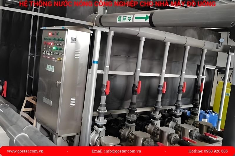 hệ thống nước nóng công nghiệp cho nhà máy sản xuất đồ uống