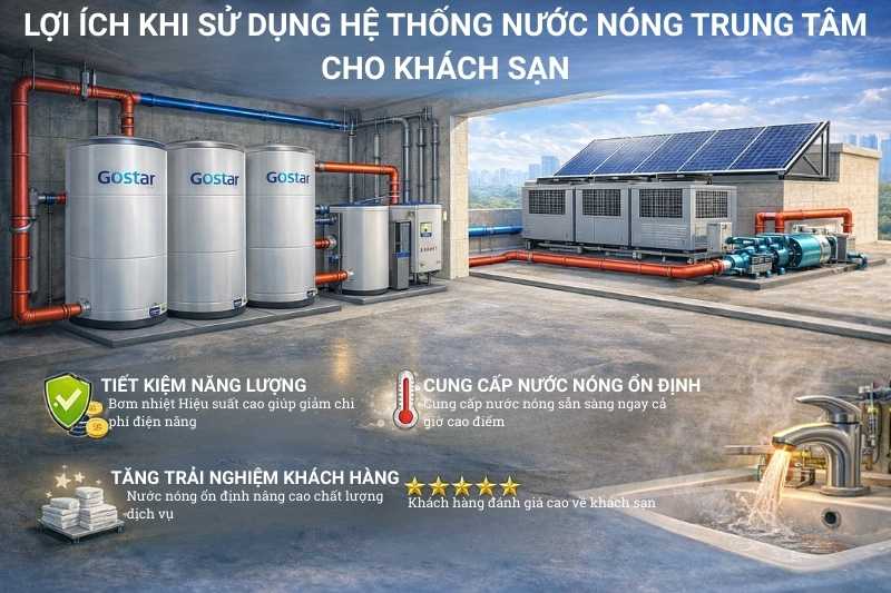 Lợi ích hệ thống nước nóng trung tâm cho khách sạn