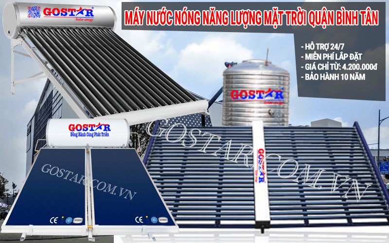 Máy nước nóng năng lượng mặt trời quận bình tân