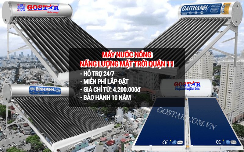 Máy nước nóng năng lượng mặt trời quận 11