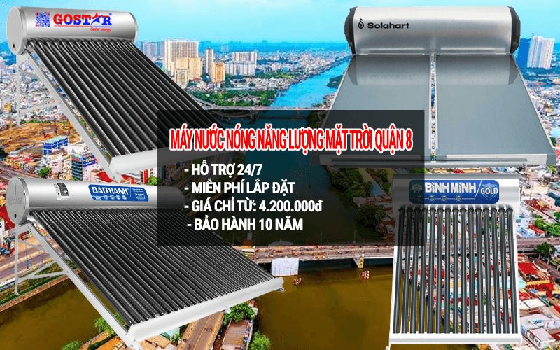 Máy nước nóng năng lượng mặt trời quận 8