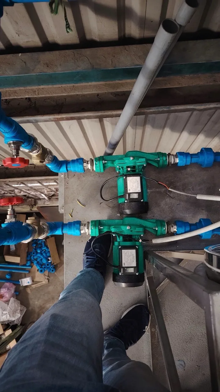 Hai bơm tuần hoàn Wilo PH-254E tại dự án Nhà máy dệt Trúc Hào