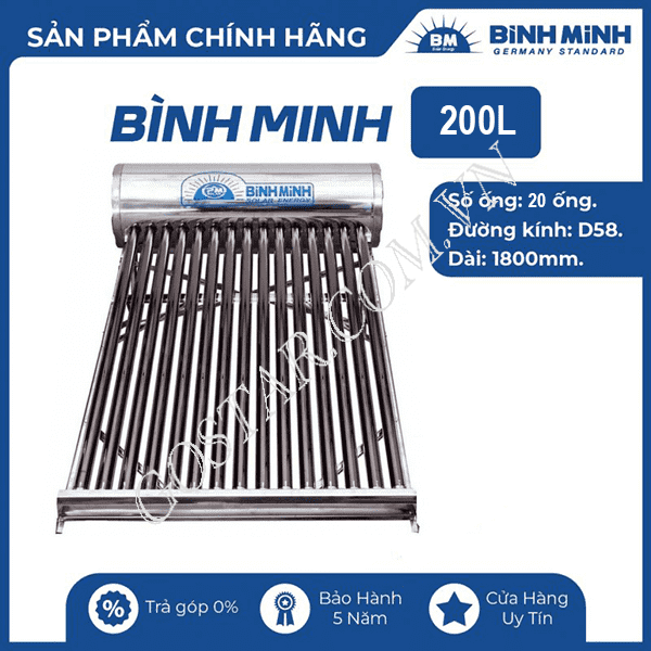 Máy Nước Nóng Năng Lượng Bình Minh PPR 200L