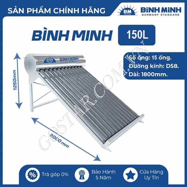 Máy Nước Nóng Năng Lượng Bình Minh PPR 150L